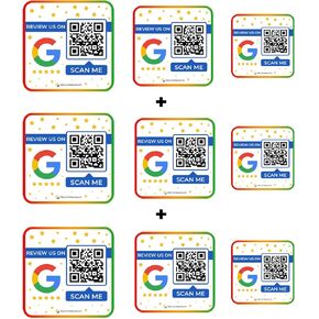 ملصقات مراجعة Google | 3 ملصقات حزمة | مراجعة رمز الاستجابة السريعة | مراجعة ملصق | مسح غير محدود (1 حزمة-3-مالي) in Kuwait