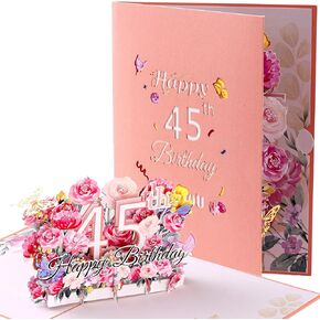 HBlife Happy 75th Birthday Pop Up Card, 3D Birthday Greeting Card Gift with Blank Note and Envelope, Ideal Birthday Commemorative Gift for Women, Mom, Sister, Wife, Friend