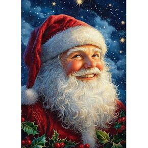 MXJSUA 5D Santa Claus Diamond Painting Kits for Adults, Full Drill Christmas Diamond Art Kits Diamond Dots for Beginners Craft Kits for Home Wall Decor Gifts 12x16 inch
