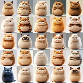 Bgraamiens Puzzle-Chubby Plush Cats- Puzzles for Adults 1000 Pieces, Difficult Challenge Jigsaw Puzzles, Chubby Plush Cats Puzzle Animals Puzzle Impossible Puzzle