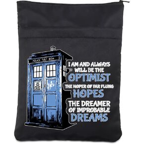 CMNIM Doctor Movie TV Show Who Tard-s Book Sleeve with Zipper Doctor Movie Lover Gift Police Box Theme Book Cover for Fans (Doctor Movie I Am BS)