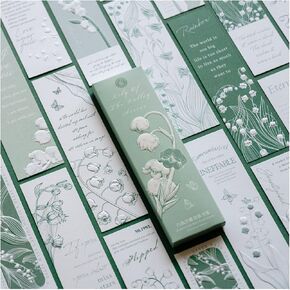 Vintage Flower Natural Style Paper Bookmarks, 20PCS (Lily of The Valley)