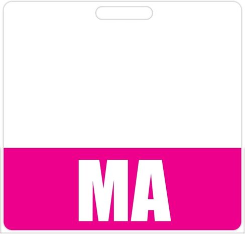 MA BADGE Buddy (Pink) - علامات شارة أفقية شاقة للمساعدين الطبيين - بطاقة تعريف الشارة ذات الوجهين المزدوج in Kuwait