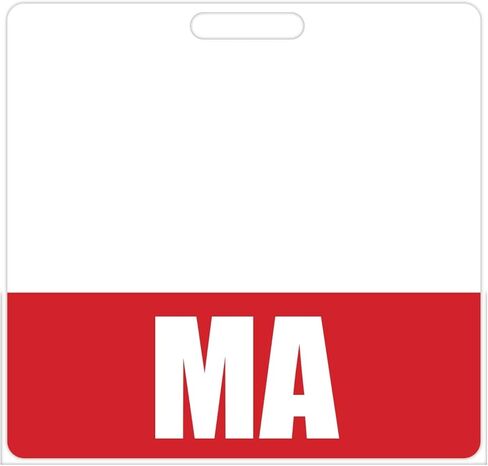 MA BADGE Buddy (Pink) - علامات شارة أفقية شاقة للمساعدين الطبيين - بطاقة تعريف الشارة ذات الوجهين المزدوج in Kuwait
