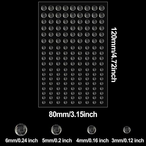1296 Pieces Clear Dewdrop Droplets Stickers Self-Adhesive Round Water Drops Embellishments Flatback Resin Beads for DIY Scrapbooking Crafts Card Making Decor Accessories in Kuwait