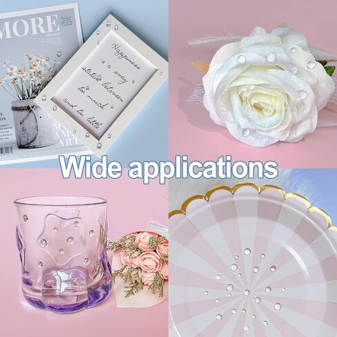 1296 Pieces Clear Dewdrop Droplets Stickers Self-Adhesive Round Water Drops Embellishments Flatback Resin Beads for DIY Scrapbooking Crafts Card Making Decor Accessories in Kuwait