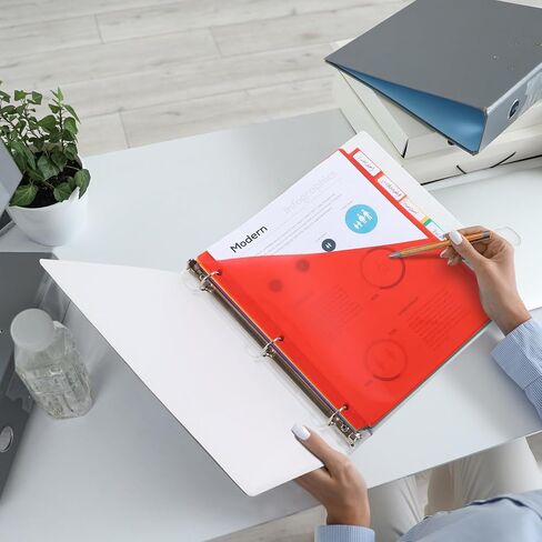 SEEKIND 24 Pack Binder Dividers with Pocket,24 Tab Binder Dividers for 3 Ring Binders,Subject Dividers for US Letter Size in 0.5, 1, 2, 3 inch Binders, Multicolor (24) in Saudi Arabia