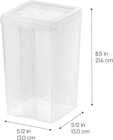 IRIS USA Medium Vertical Storage Container for Home & Office Organization, Big Capacity Stackable Plastic Bin for Stationery, Pantry, Cosmetics & More, Space-Saving Tall Organizer, Clear, Pack of 10 in Kuwait