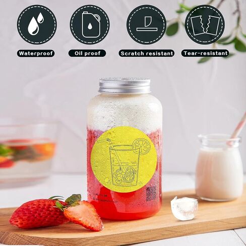 تسميات حرارية مستديرة 3 بوصة أصفر ، 500pcs Circle Direct Direct Thermal Sticker متوافق مع طابعة Rollo & Munbyn للحصول على رمز BusinessQR ، علامة الاسم ، تسمية العنوان in Kuwait