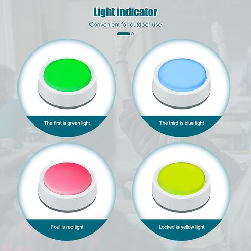 Retekess TM102 Wireless Game Show Buzzers System, Jeopardy Buzzers, Displays The Winning Player, Rechargeable Buzzers, Light Up Buzzers for Trivia Games, Family Feud, Classroom Competition in Kuwait