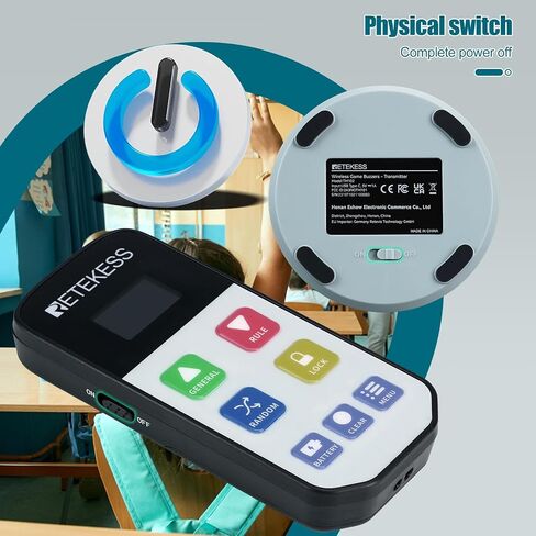Retekess TM102 Wireless Game Show Buzzers System, Jeopardy Buzzers, Displays The Winning Player, Rechargeable Buzzers, Light Up Buzzers for Trivia Games, Family Feud, Classroom Competition in Kuwait