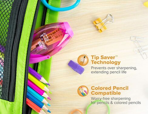 Bostitch Office Twist-N-Sharp Manual Pencil Sharpener, Double Hole, 3-Pack, Blue, Orange, Pink, (PS2-ASST-3PK) in Saudi Arabia