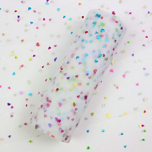 Laser Glitter Tulle Rolls 6 inch x 10 Yards (30 feet) Pink Color for Table Runner Chair Sash Bow Pet Tutu Skirt Sewing Crafting Fabric Wedding Unicorn Halloween Party Gift Ribbon (Pink) in Kuwait