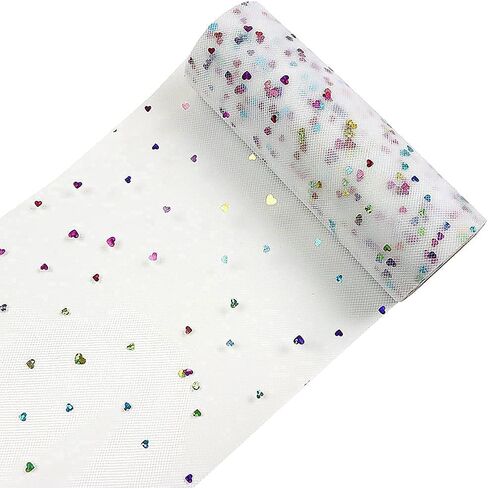Laser Glitter Tulle Rolls 6 inch x 10 Yards (30 feet) Pink Color for Table Runner Chair Sash Bow Pet Tutu Skirt Sewing Crafting Fabric Wedding Unicorn Halloween Party Gift Ribbon (Pink) in Kuwait