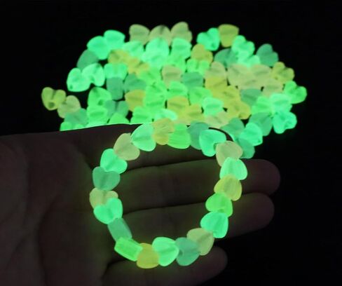 Tupalizy 100PCS Colored Acrylic Pony Beads Heart Pendant Glow in The Dark Bead for Friendship Bracelets Jewelry Making Necklaces Hair Braids Earring Keychains String Craft Projects Party Gifts,10mm in Kuwait