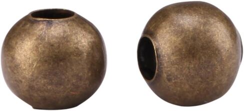 200pcs 4mm (0.16 Inch) Small Tiny Smooth Antique Bronze Loose Round Spacer Beads (Hole 2mm) for DIY Craft Jewelry Making CF89-4 in Kuwait