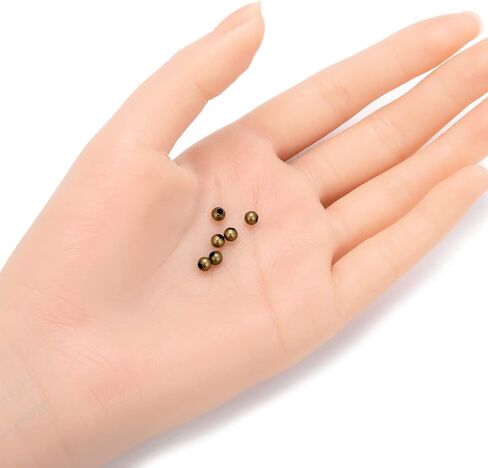 200pcs 4mm (0.16 Inch) Small Tiny Smooth Antique Bronze Loose Round Spacer Beads (Hole 2mm) for DIY Craft Jewelry Making CF89-4 in Kuwait