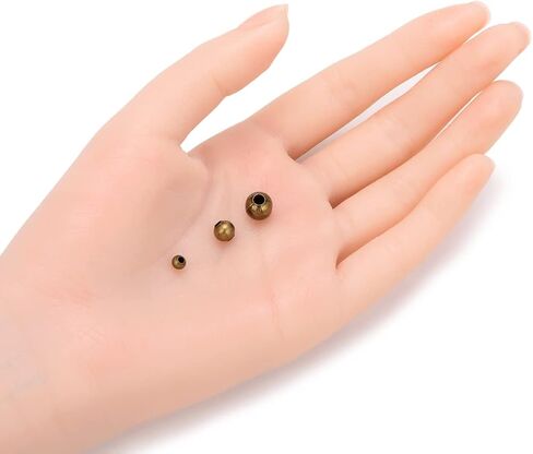 200pcs 4mm (0.16 Inch) Small Tiny Smooth Antique Bronze Loose Round Spacer Beads (Hole 2mm) for DIY Craft Jewelry Making CF89-4 in Kuwait