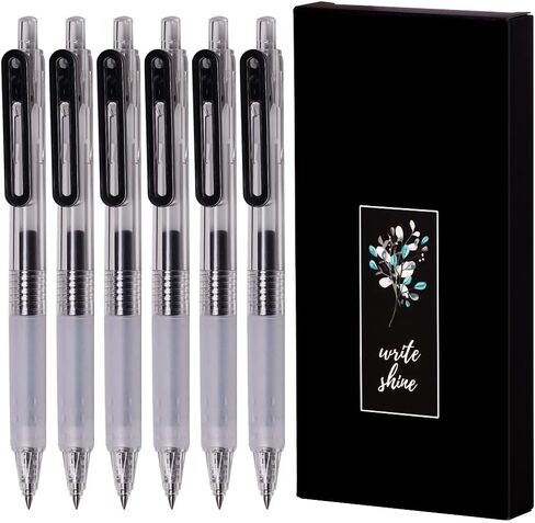 Ultra Fine Point Pens 0.38 Smooth Writing Retractable Pens for Journaling Planner,Note Tacking,0.38mm Tip,Quick Dry Black Ink,Refillable Ink Refill,6 Count in Saudi Arabia