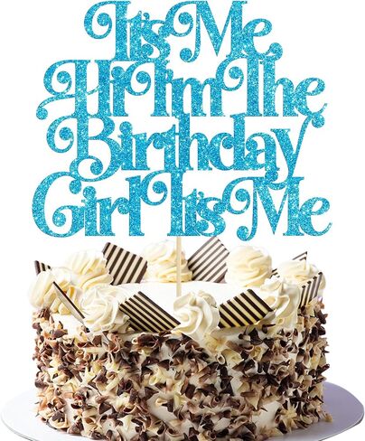 Gyufise 1Pc It's Me Hi I'm the Birthday Girl Cake Topper Funny Cake Decorations Hip Hop Singer Girls Party Decorations Supplies Pink in Kuwait