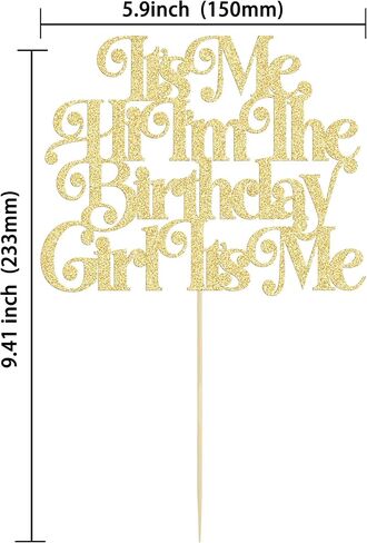 Gyufise 1Pc It's Me Hi I'm the Birthday Girl Cake Topper Funny Cake Decorations Hip Hop Singer Girls Party Decorations Supplies Pink in Kuwait