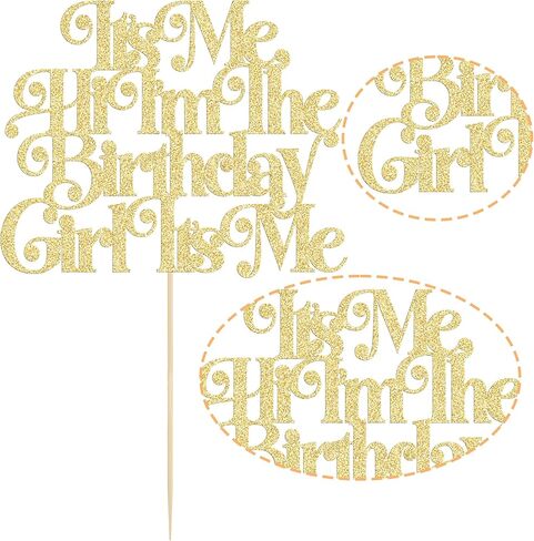 Gyufise 1Pc It's Me Hi I'm the Birthday Girl Cake Topper Funny Cake Decorations Hip Hop Singer Girls Party Decorations Supplies Pink in Kuwait