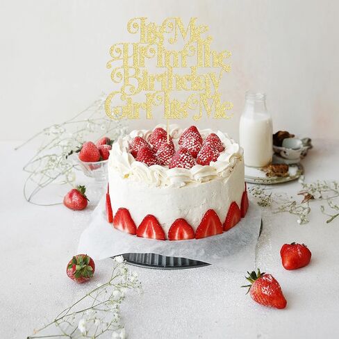 Gyufise 1Pc It's Me Hi I'm the Birthday Girl Cake Topper Funny Cake Decorations Hip Hop Singer Girls Party Decorations Supplies Pink in Kuwait