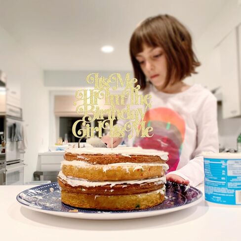 Gyufise 1Pc It's Me Hi I'm the Birthday Girl Cake Topper Funny Cake Decorations Hip Hop Singer Girls Party Decorations Supplies Pink in Kuwait