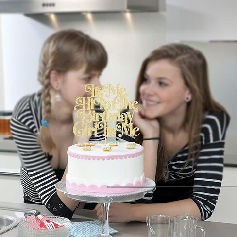 Gyufise 1Pc It's Me Hi I'm the Birthday Girl Cake Topper Funny Cake Decorations Hip Hop Singer Girls Party Decorations Supplies Pink in Kuwait