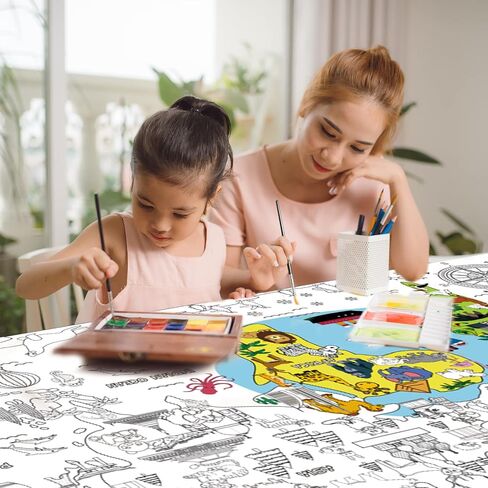 2 Pack Jumbo United States & World Map Coloring Poster 44 * 32Inch Large World Map Coloring Table Cover Giant USA Map Wall Doodle Art Coloring Education Poster for Classroom Home Birthday Party in Saudi Arabia