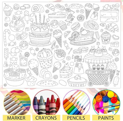 2 Pack Jumbo United States & World Map Coloring Poster 44 * 32Inch Large World Map Coloring Table Cover Giant USA Map Wall Doodle Art Coloring Education Poster for Classroom Home Birthday Party in Saudi Arabia