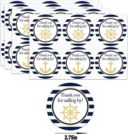 SamPartyShop Nautical Goodie Bags - 24 Pcs Nautical Party Favors Candy Bags with Stickers, Nautical Goody Gift Treat Bags Nautical Themed Birthday Party Supplies in Kuwait