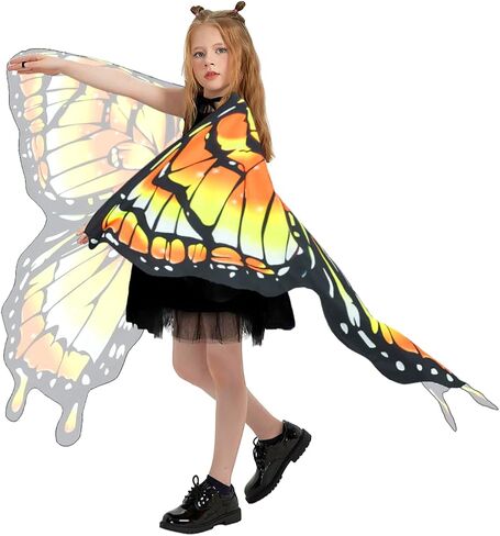 plainshe Halloween Costumes for Girls，Butterfly Wings Kids, Fairy Wings，3PCS Butterfly Costume Set. in Saudi Arabia