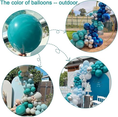 طقم قوس بالون أبيض مزدوج - بالونات بيضاء مزدوجة محشوة مع بالونات واضحة بالداخل ، والبالونات البيضاء غير اللامعة بأحجام مختلفة 5 12 18 بوصة للكشف عن جنس حفل زفاف استحمام الطفل in Kuwait