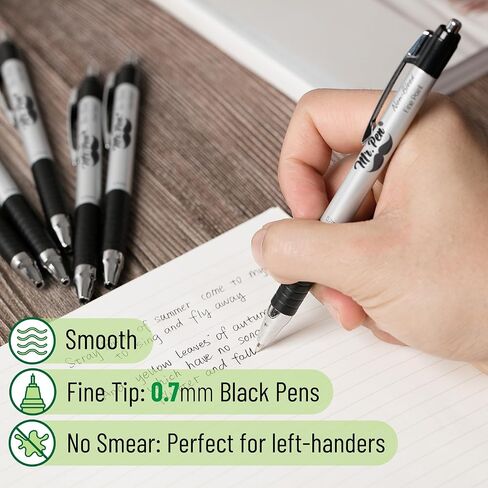 Mr. Pen No Bleed Pens, Bible Pens, Fine Tip, Black, Pack of 6 in Saudi Arabia