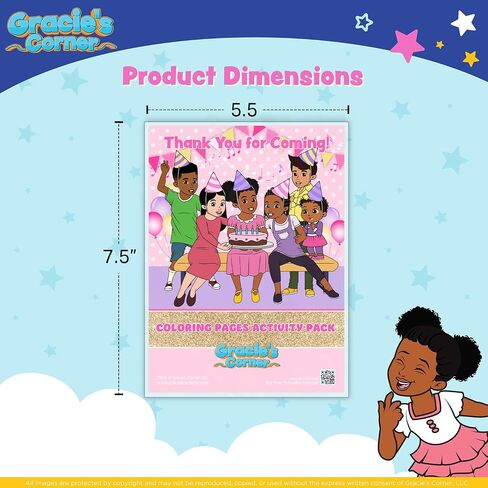 Gracie's Corner Birthday Party Coloring Book Favor ، كتب التلوين المصغرة مع تلوين تلوين لأطفال الحفلات ، وفضل عيد ميلاد ، وزينة عيد ميلاد سعيد (حزمة 4) (الوردي والذهبي) in Saudi Arabia