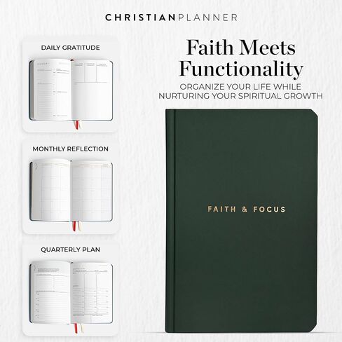 Faith & Focus by Christian Planner | 90 Day Undated Planner | Eco-Friendly FSC Certified Paper | Work, Life, & Spiritual Daily Journal, Designed to Help Accomplish Your Goals & Increase Productivity in Saudi Arabia
