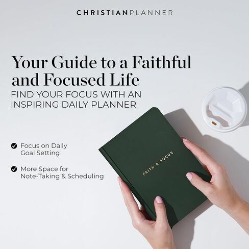Faith & Focus by Christian Planner | 90 Day Undated Planner | Eco-Friendly FSC Certified Paper | Work, Life, & Spiritual Daily Journal, Designed to Help Accomplish Your Goals & Increase Productivity in Saudi Arabia