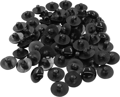 100Pcs Black Plastic Safety Eyes, 8mm/0.31" DIY Craft Eyes Type Mushroom Domed Round Buttons, Sewing Craft Eyes for Doll Animal Stuffed Toys, Handmade Decorations, Shirts, Skirts, Coat in Saudi Arabia