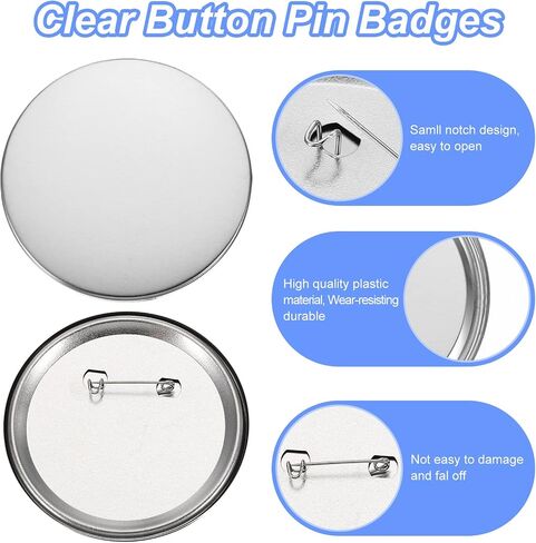 PATIKIL 1.5 Inch 37mm Button Making Supplies, 100 Pcs Round Badge Blank Button, Button Parts for Button Maker in Saudi Arabia