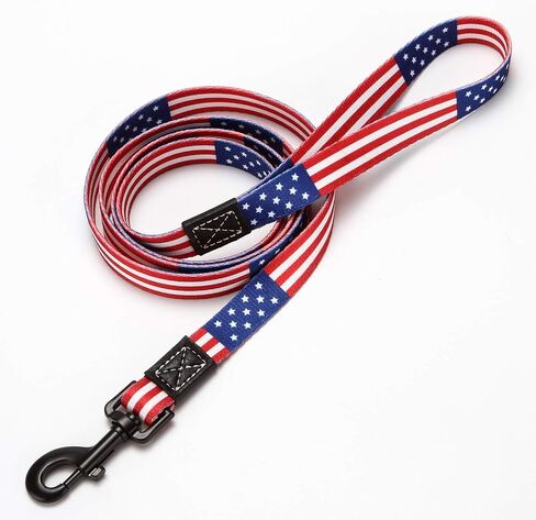 USA Flag Dog Collar - Patriotic American Pride Adjustable Pet Collar with Durable Buckle and Comfortable Design (Size L) in Saudi Arabia