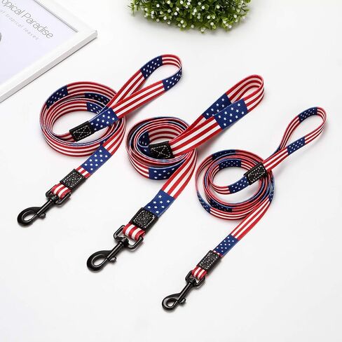USA Flag Dog Collar - Patriotic American Pride Adjustable Pet Collar with Durable Buckle and Comfortable Design (Size L) in Saudi Arabia