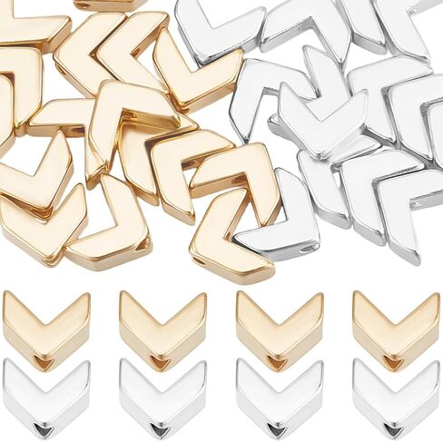 Beebeecraft 1 Box 40pcs Flaver Beads 24K Gold Plated Louge Loughtice Tila Arrow Beads Connectors 5.5x6.5x3mm for Jewelry Making Bracelet DIY Crafts in Kuwait