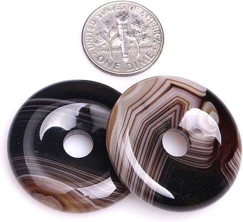 JOE FOREMAN 50mm Picture Jasper Natural Gemstone Ring Circle Donuts Pendant Charms Beads for Jewelry Making 1Pcs in Kuwait