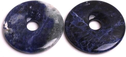 JOE FOREMAN 50mm Picture Jasper Natural Gemstone Ring Circle Donuts Pendant Charms Beads for Jewelry Making 1Pcs in Kuwait