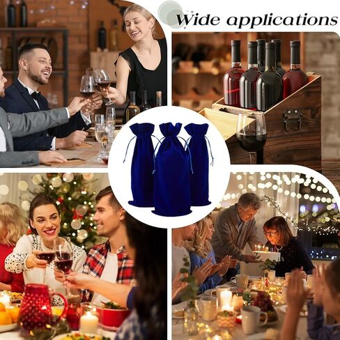 Beebeecraft 4Pcs Velvet Wine Bottle Gift Bags Drawstring Champagne Pouches Reusable Congrats Gift Favor Wrapping Bags 14.76x5.98in for Birthday Dinner Wedding Party in Saudi Arabia