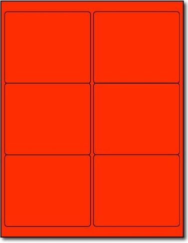 25 Sheets Fluorescent Shipping Labels - 4" x 3 1/3" - 6 Per Sheet - Bright Neon Color Mailing Stickers for High Visibility - Inkjet/Laser (Green, 150 Labels) in Saudi Arabia