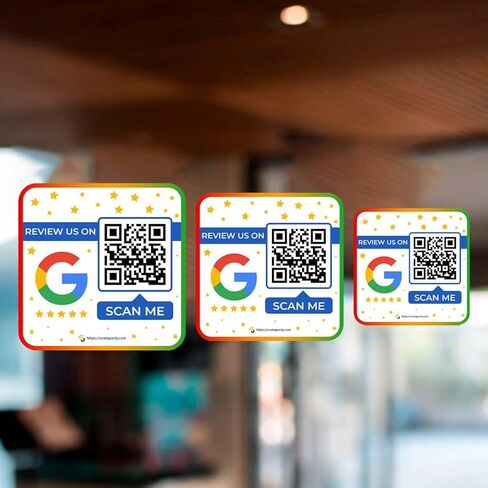 Google Review Stickers | 3 Stickers Pack | Review QR Code | Review Sticker | Unlimited Scan (1-Pack-3-Stickers) in Saudi Arabia