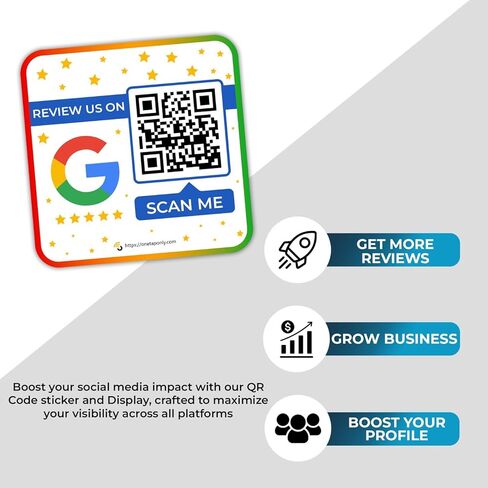 Google Review Stickers | 3 Stickers Pack | Review QR Code | Review Sticker | Unlimited Scan (1-Pack-3-Stickers) in Saudi Arabia