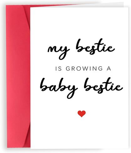 Bestie Pregnant Card, Best Friend Pregnant Gifts, Pregnancy Card for Mommy to Be, Congrats Gift for Expectant Mothers, My Bestie is Growing A Baby Bestie in Saudi Arabia